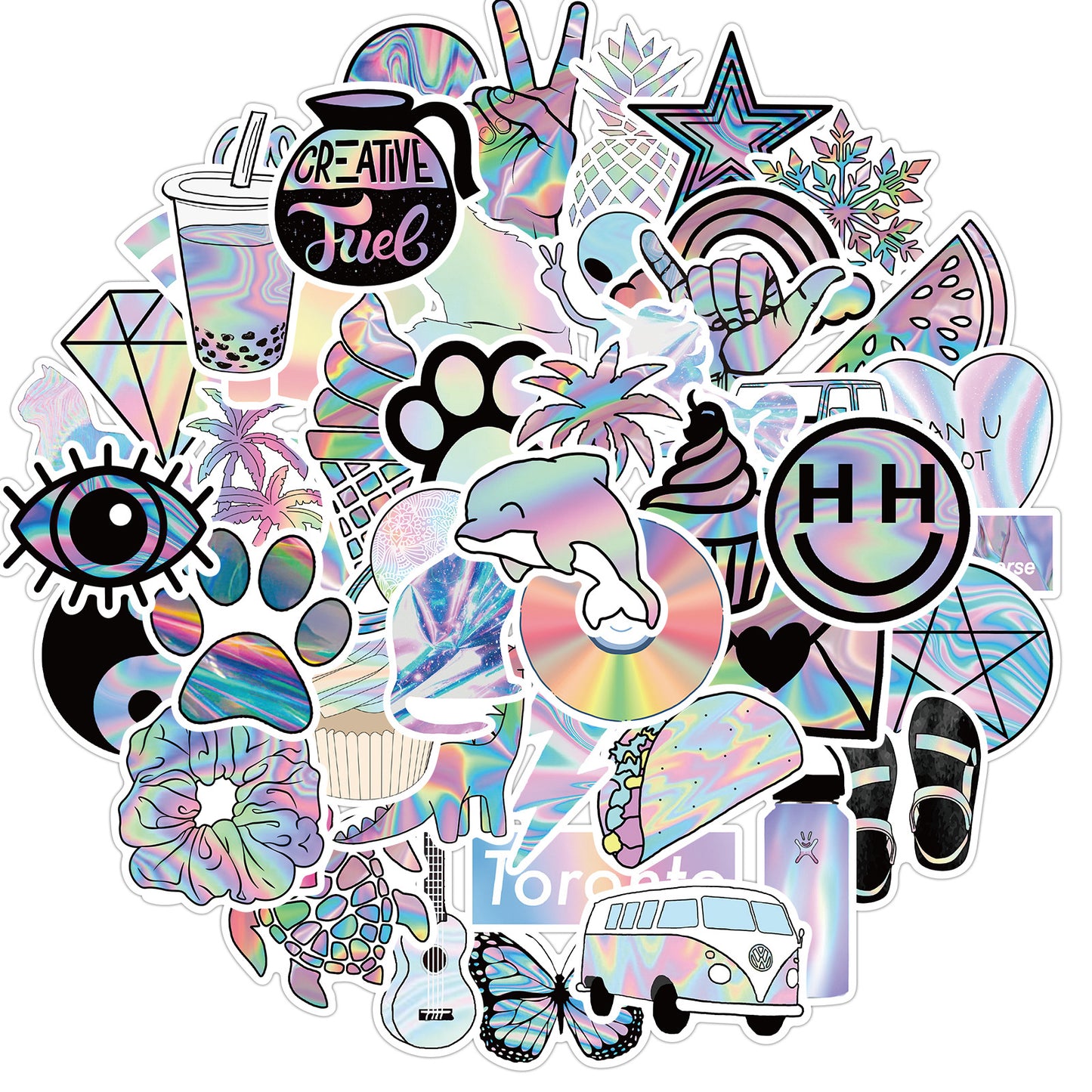 Assorted Holographic Waterproof Stickers