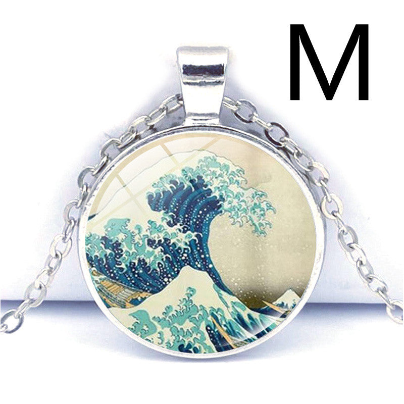 Van Gogh Star Moon Night Time Gemstone Necklace