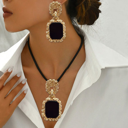 "The Black Onyx" - Statement Jewelry Set