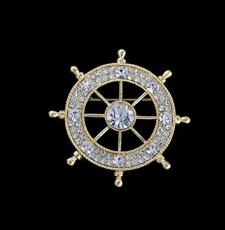"Navy Wheel" - Diamond Brooch