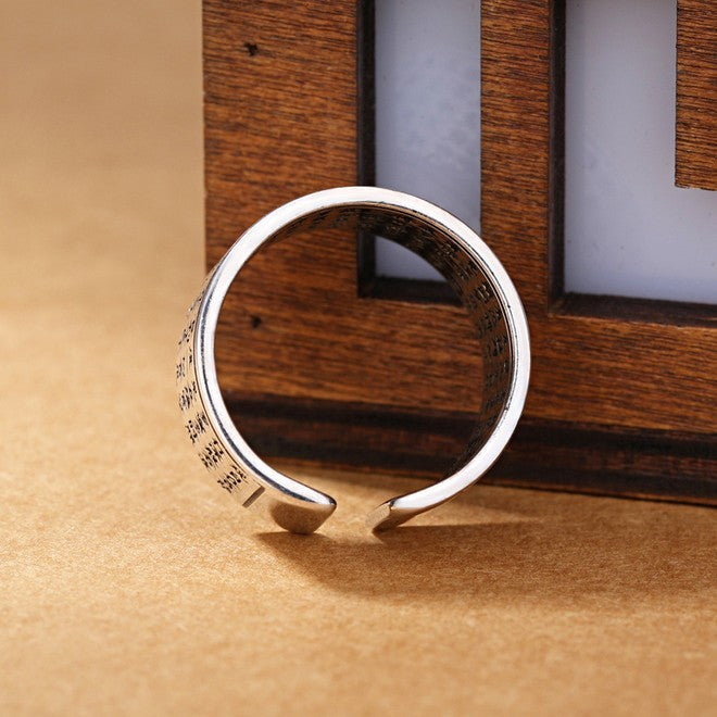 Tibetan Sutra Silver Ring