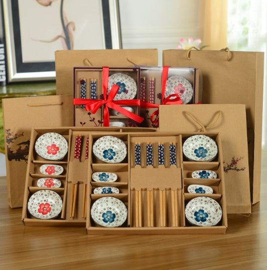 Ceramic Tableware Chopsticks Dish Gift Set