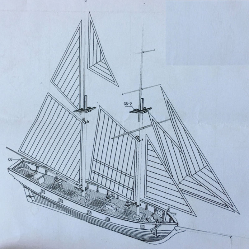 DIY Wooden Assembled Sailboat Model