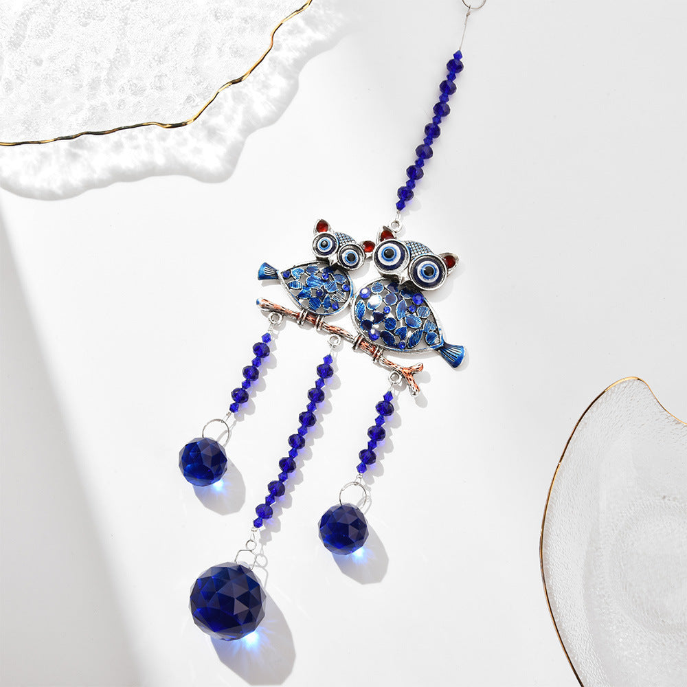 Crystal Evil Eye Wind Chimes for Home and Garden