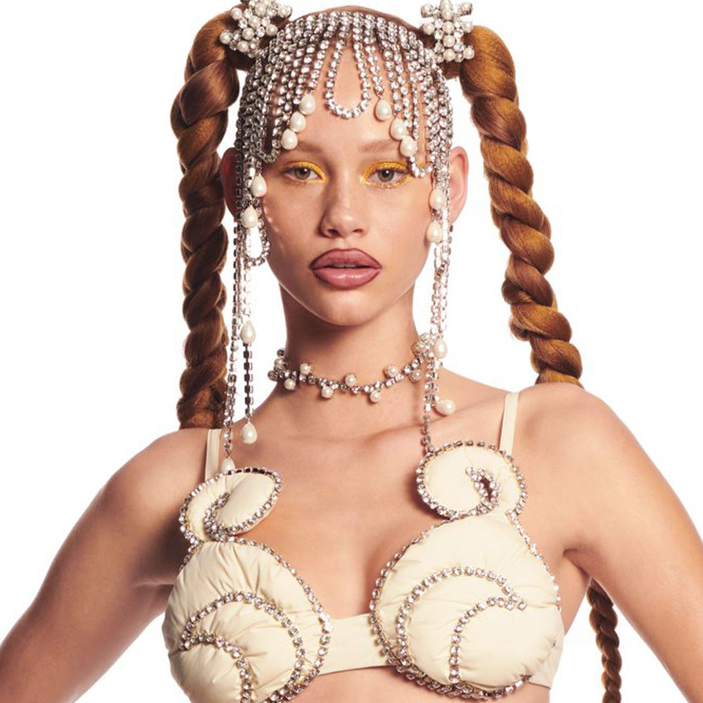 Exaggerated Full Bore Long Tassel Hair Chain