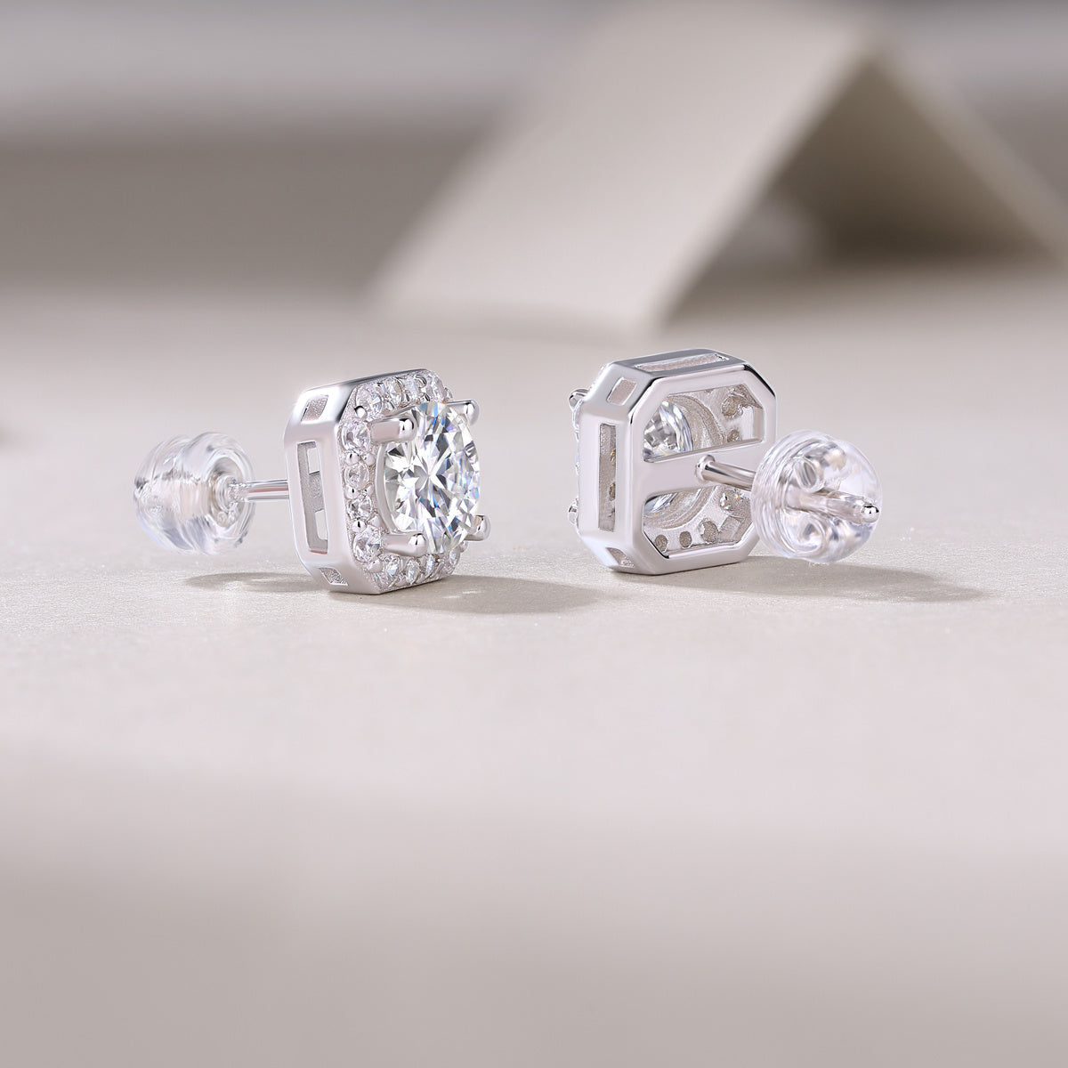 "Square" - Diamond Stud Earrings