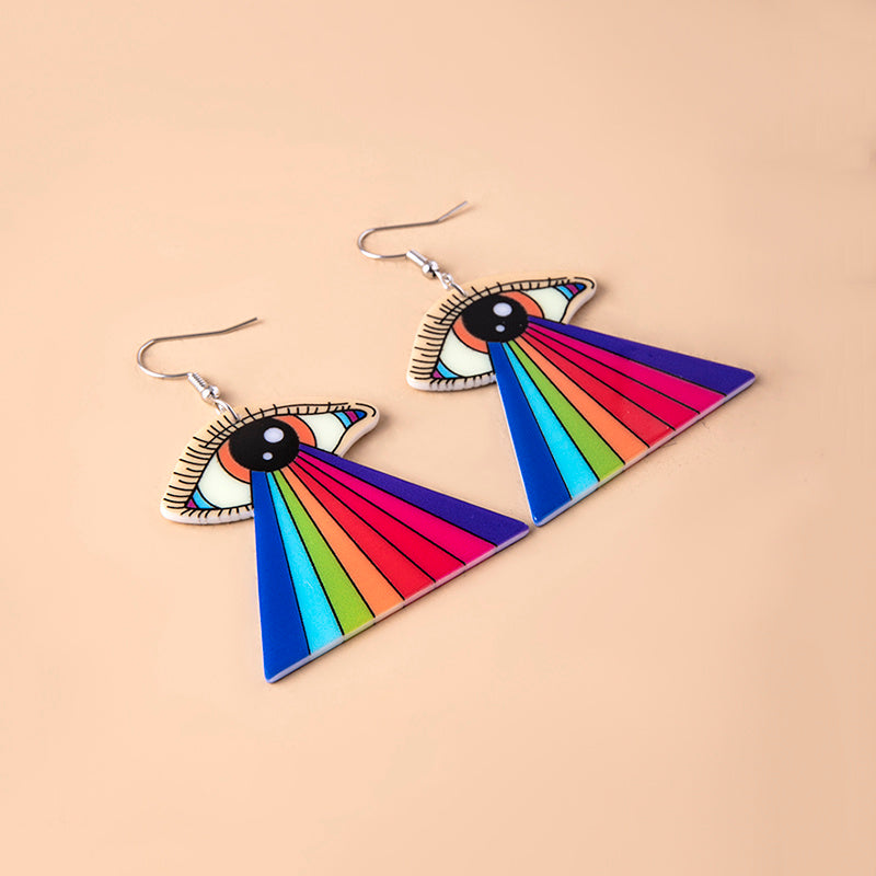 "Rainbow Tears" - Acrylic Pendant Earrings