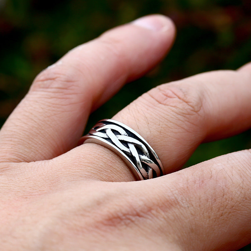 "Linked In" - Celtic Style Stainless Steel Ring