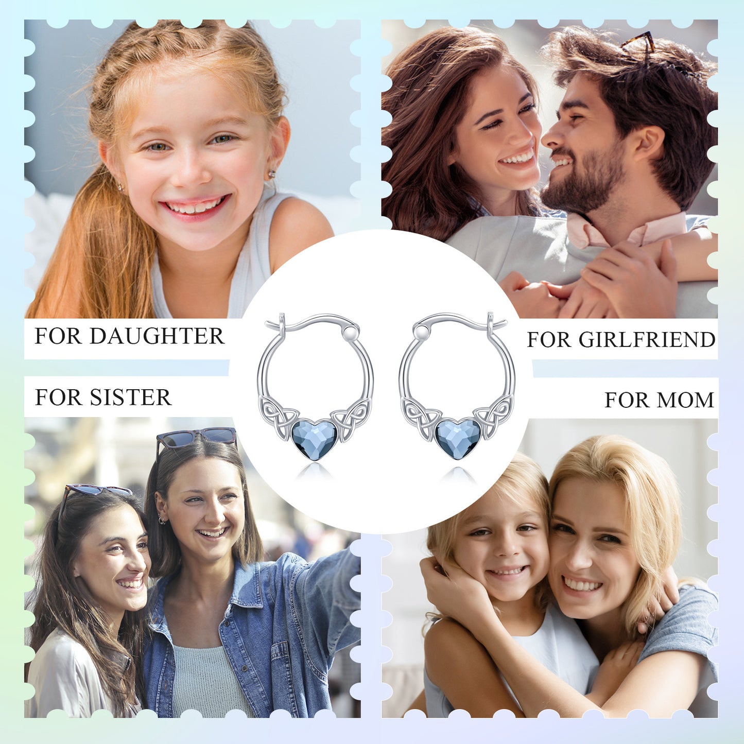 "My Love is Like Oh" - Austrian Crystal Hoop Sterling Silver Earrings