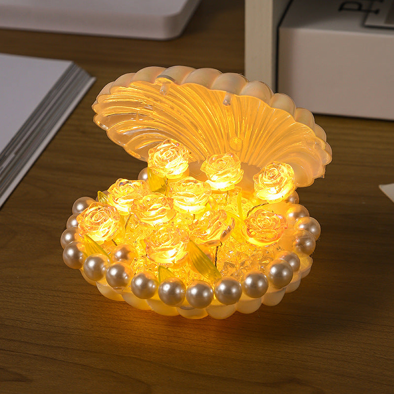 DIY Shell Rose Night Light