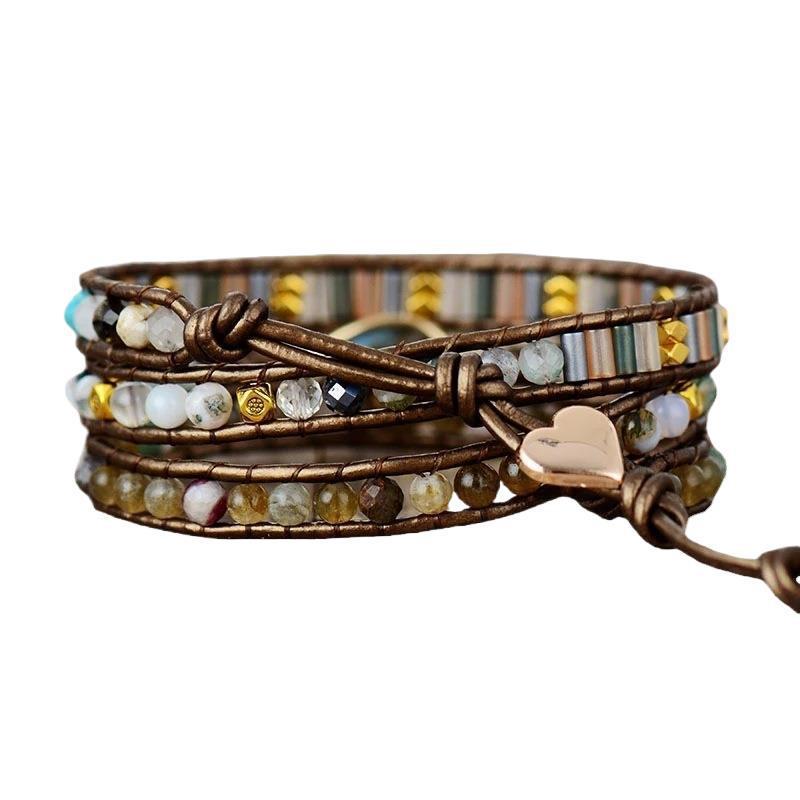 "I'm a Gem" - Handcrafted Natural Labradorite and White Jade Bracelet