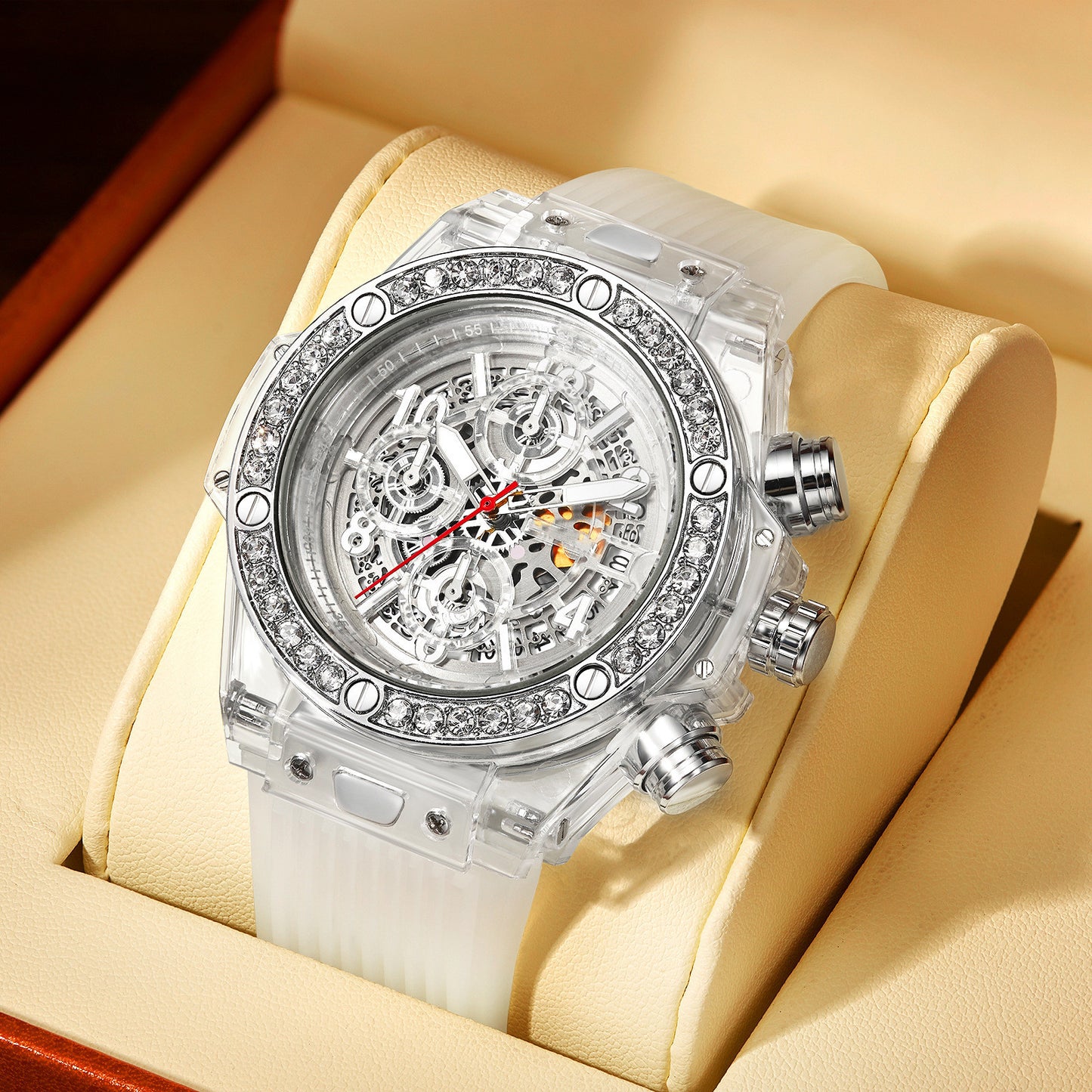 "Watch Me" - Transparent Waterproof Diamond Inlaid Quartz Watch for Men and Women