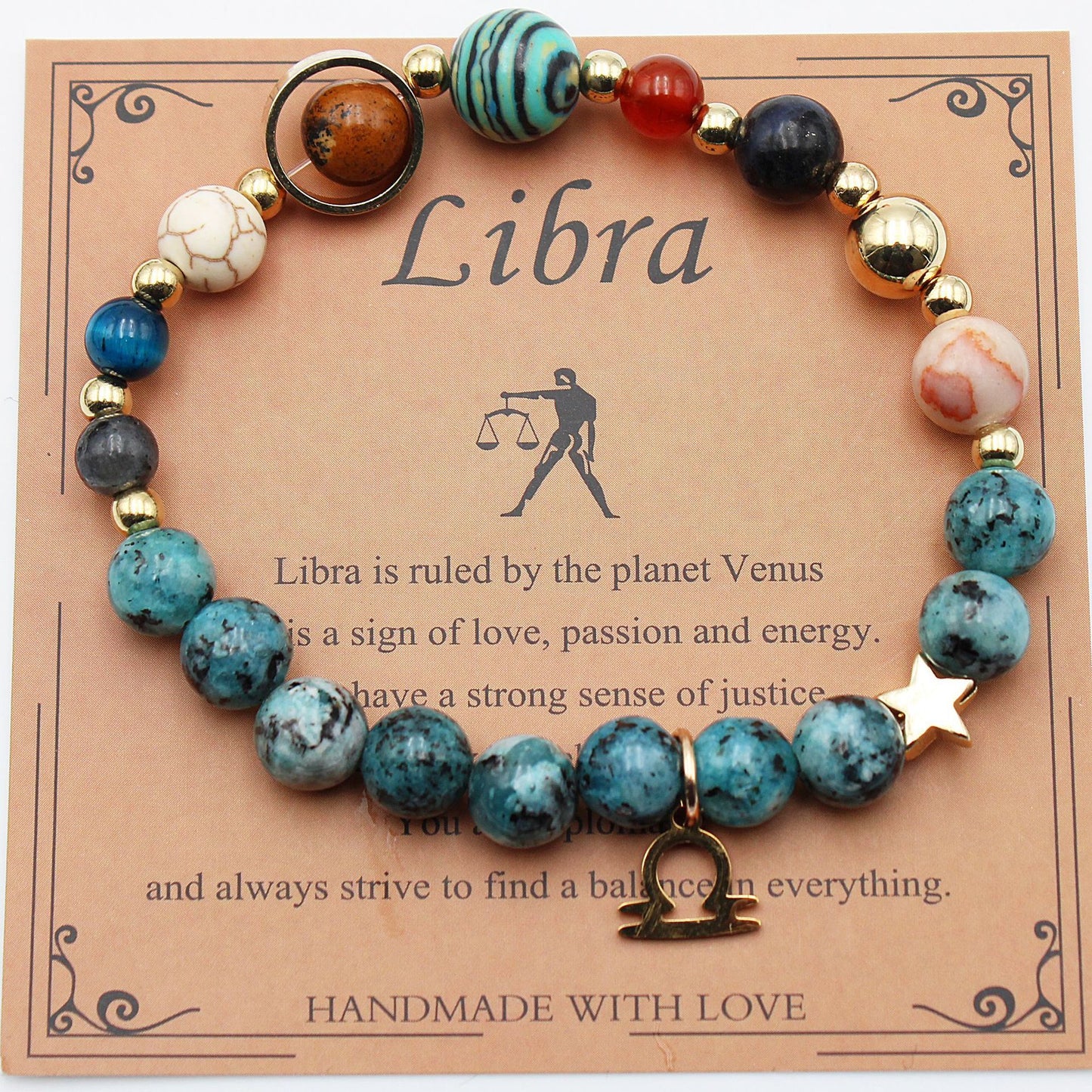 "Beads of Zodiac" - Natural Hemp Stone Bracelet