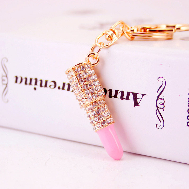Rhinestone Lipstick Keychain