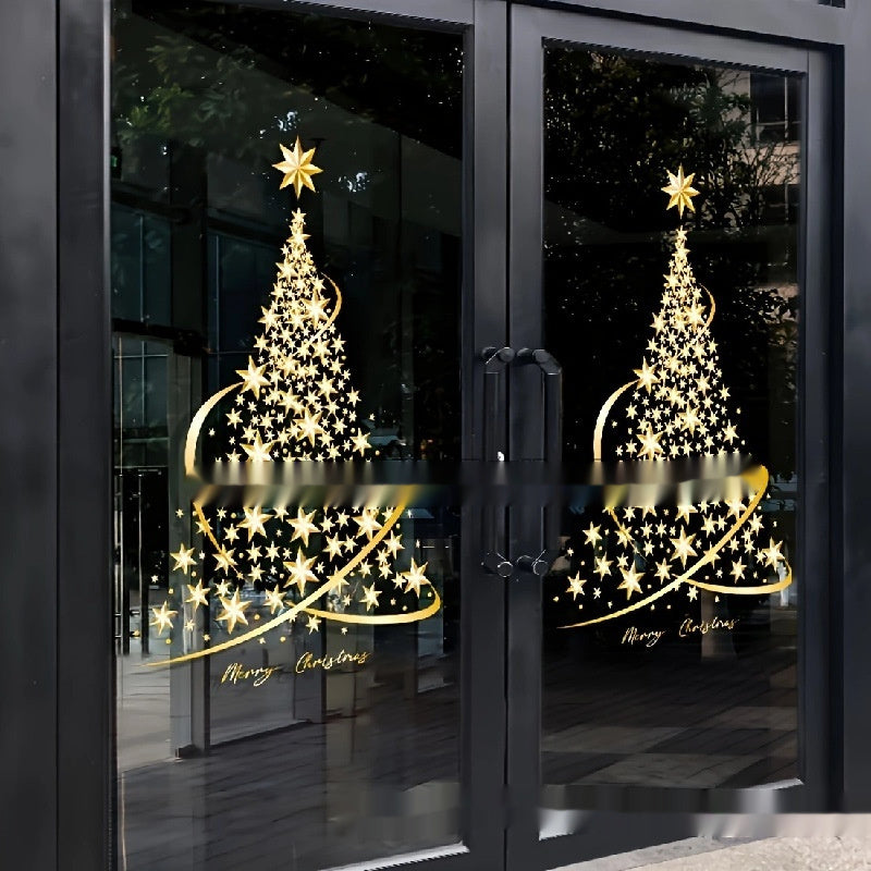 Golden Snowflake Christmas Tree Sticker