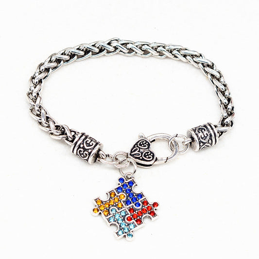 Diamond Puzzle Autism Bracelet