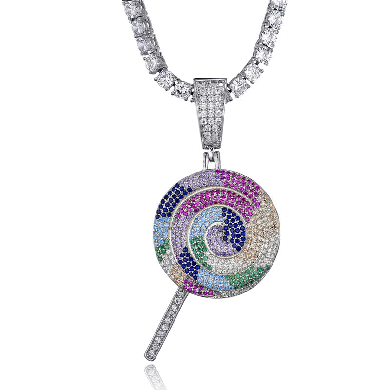 Rainbow Lollipop Pendant Necklace