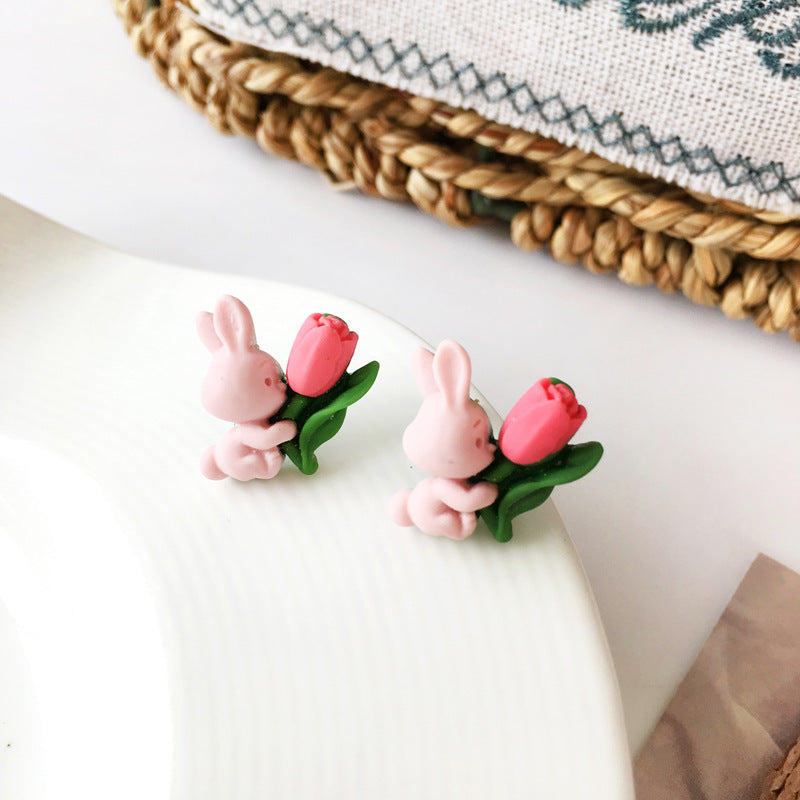 Sweet Bunny Tulip Earrings