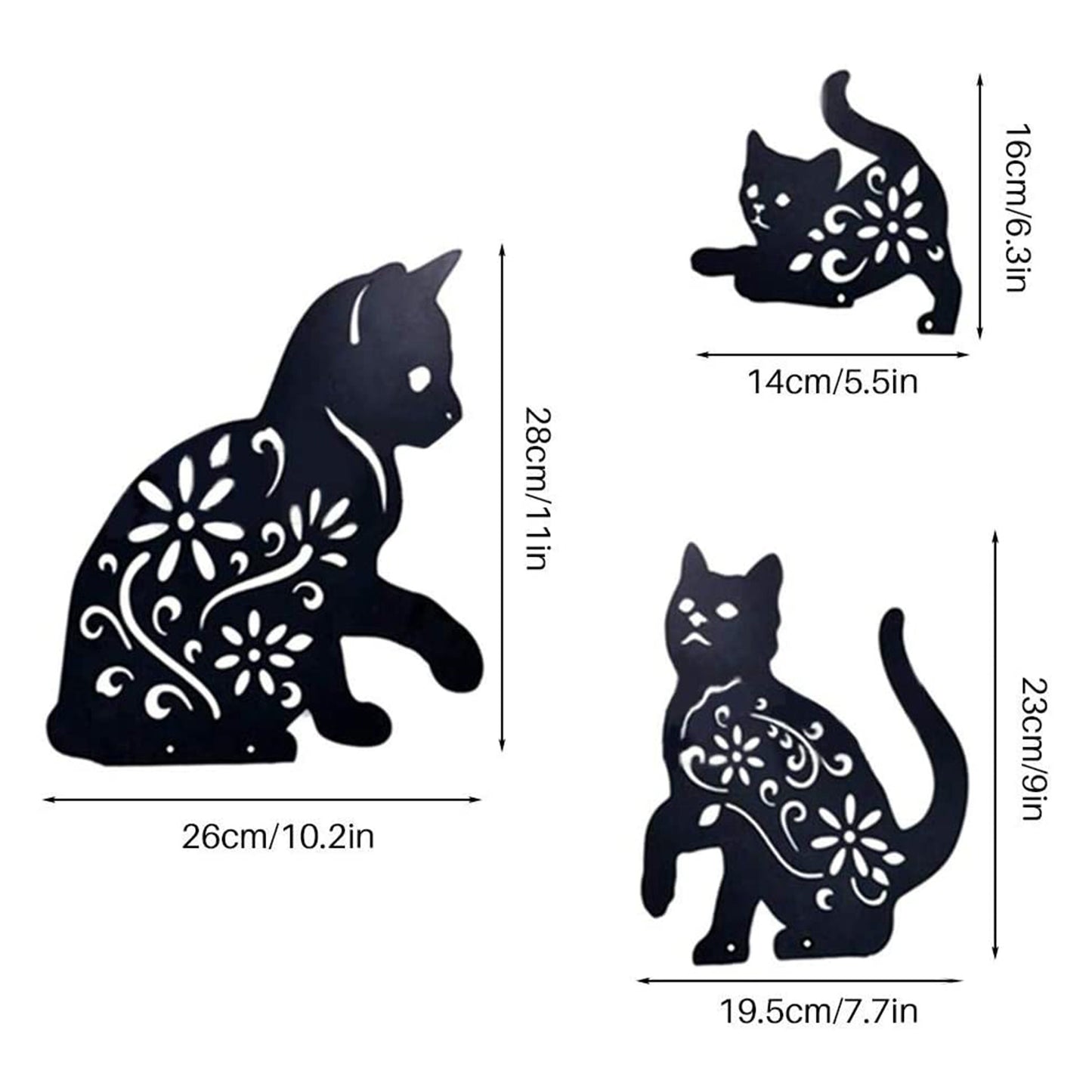 Iron Black Cat Garden Decor
