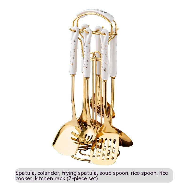 Light Luxury Seven-piece Ceramic Stainless Steel Kitchen Supplies