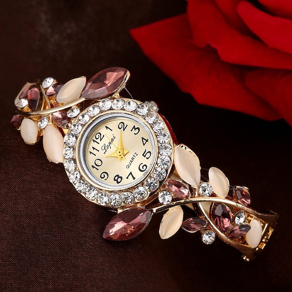 "Old Flower" - Crystal Women's Bracelet Watch