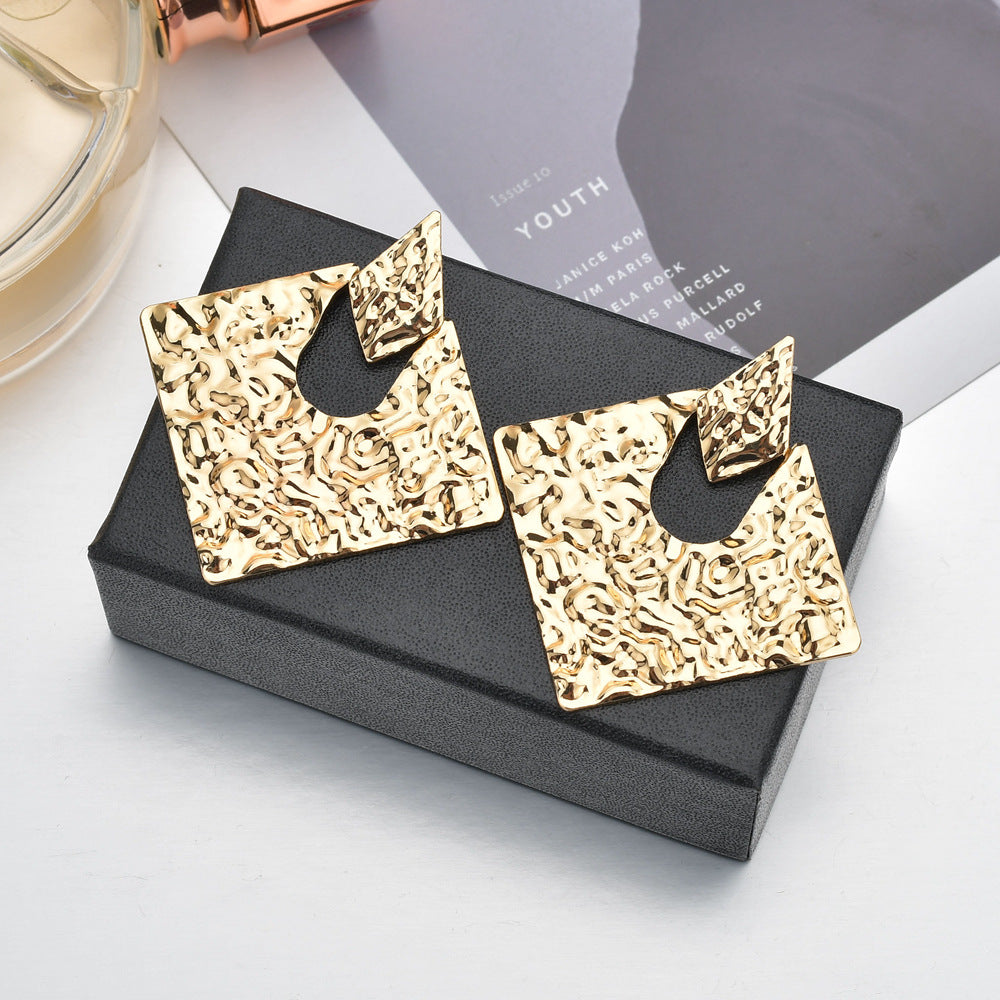 Alloy Rhombus Irregular Earrings
