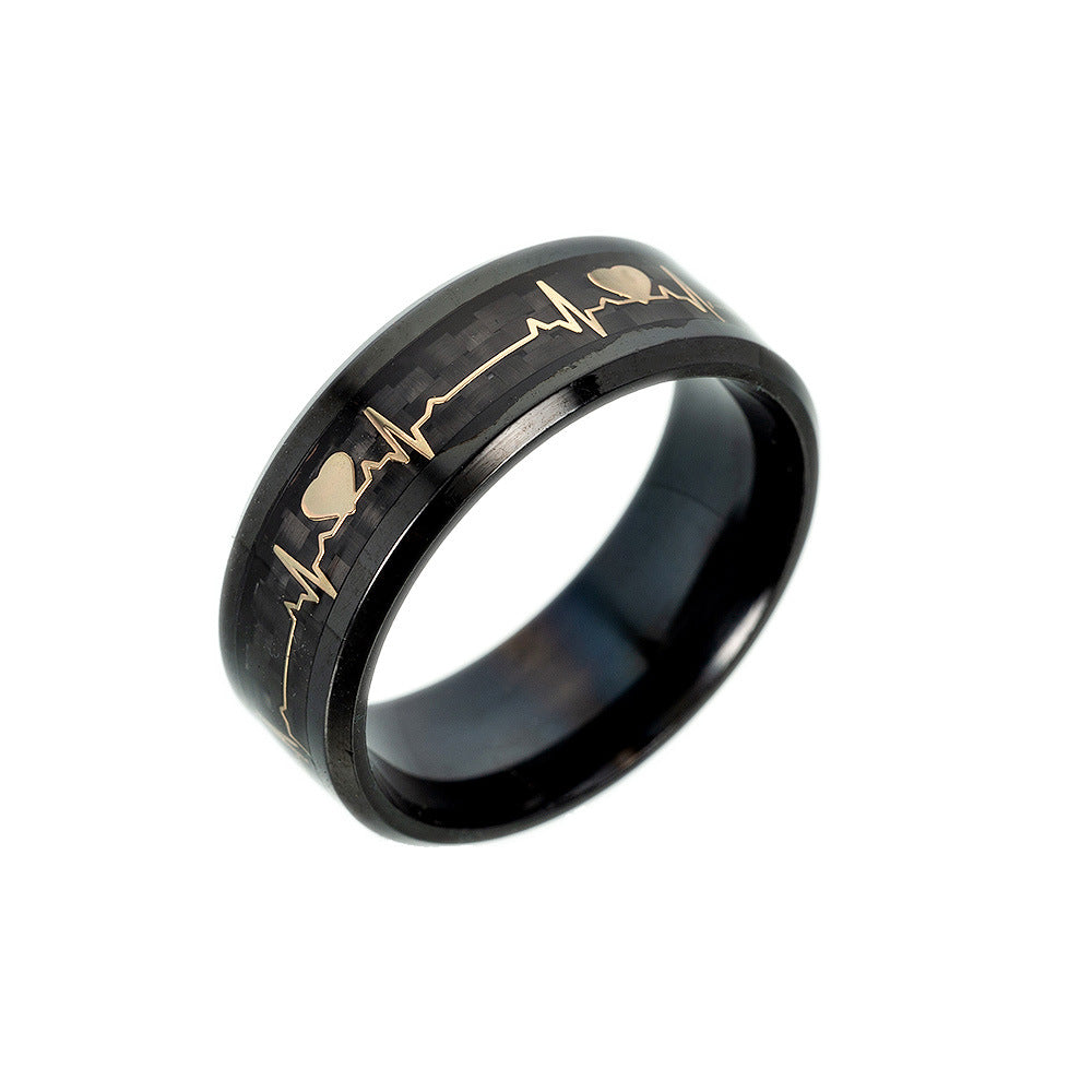 ECG Carbon Fiber Ring for Couples