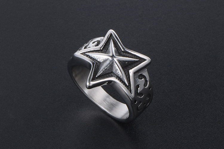 Leopard Star Titanium Steel Ring