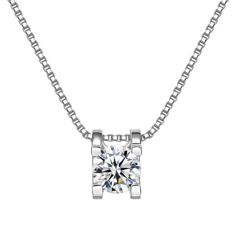 "Diamond Girl" - Zircon Diamond Bullhead Pendant Necklace