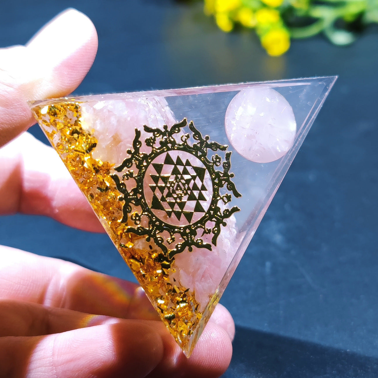 Crushed Stone Pyramid Figurine