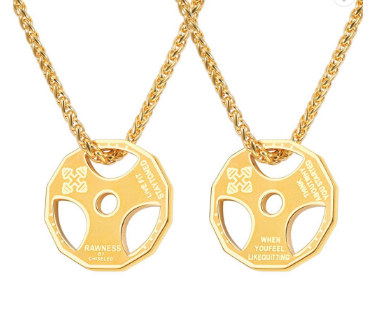 Stainless Steel Barbell Gym Necklace