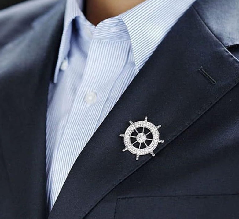 "Navy Wheel" - Diamond Brooch