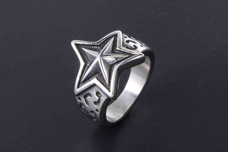 Leopard Star Titanium Steel Ring