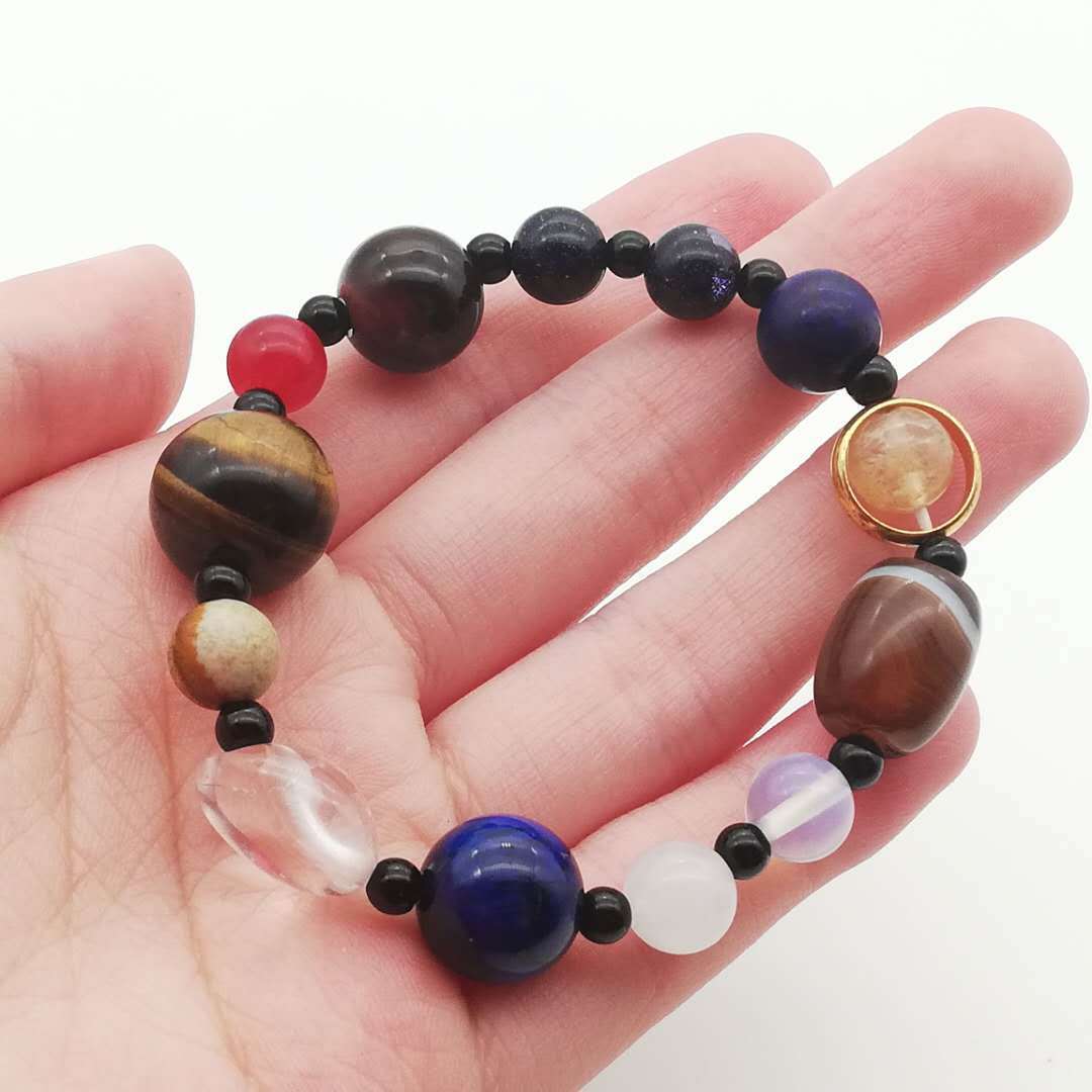 Lapis Lazuli Tiger Eye Stone Solar System Bracelet