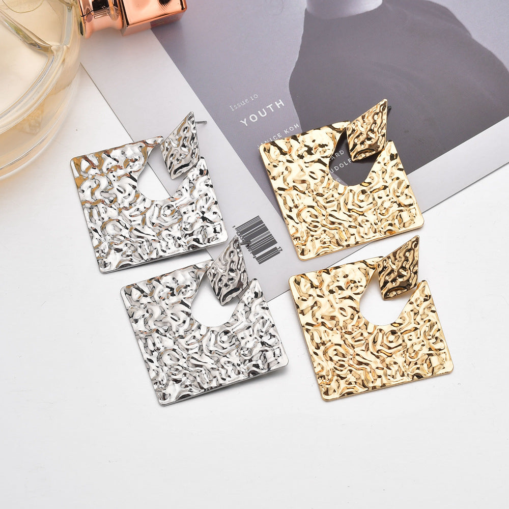 Alloy Rhombus Irregular Earrings