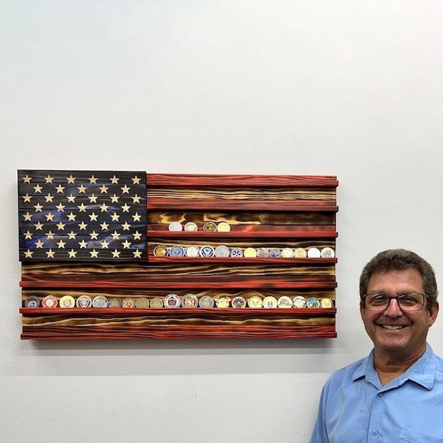 Wooden American Flag Craftwork