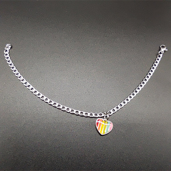 Rainbow Peach Love Heart-shaped Bracelet