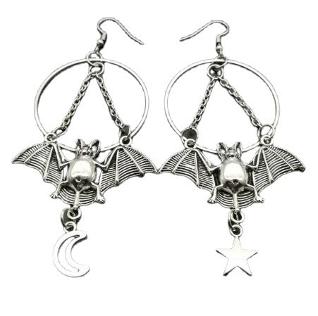 Big Bat Dangle Earrings