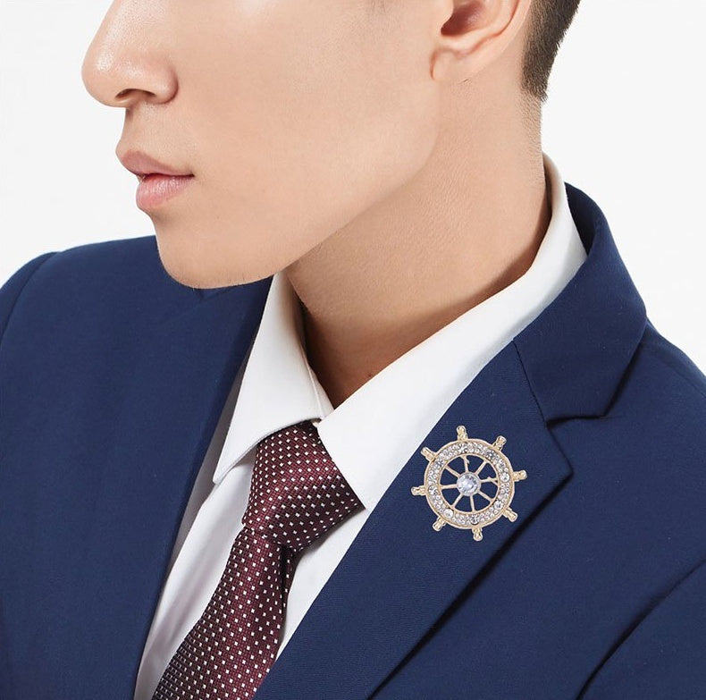 "Navy Wheel" - Diamond Brooch