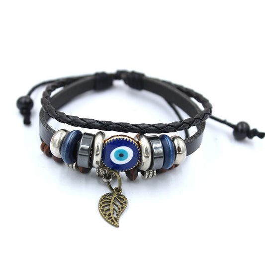 Evil Eye Protection Clavicle Chain Necklace and Bracelet