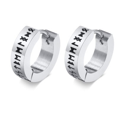 Vintage Norse Viking Small Hoop Earrings