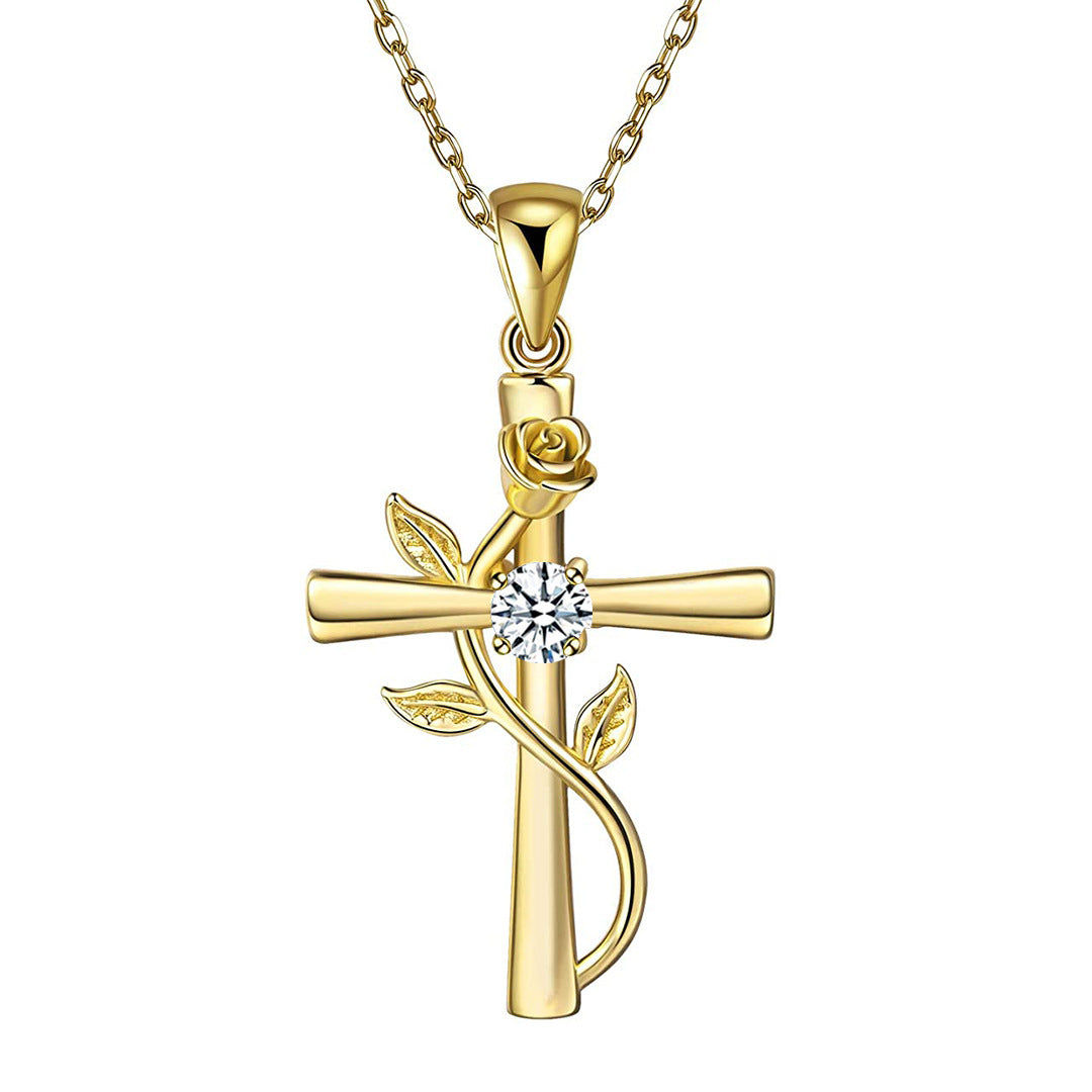 "Rose from the Cross" - Necklace (Birthstone)