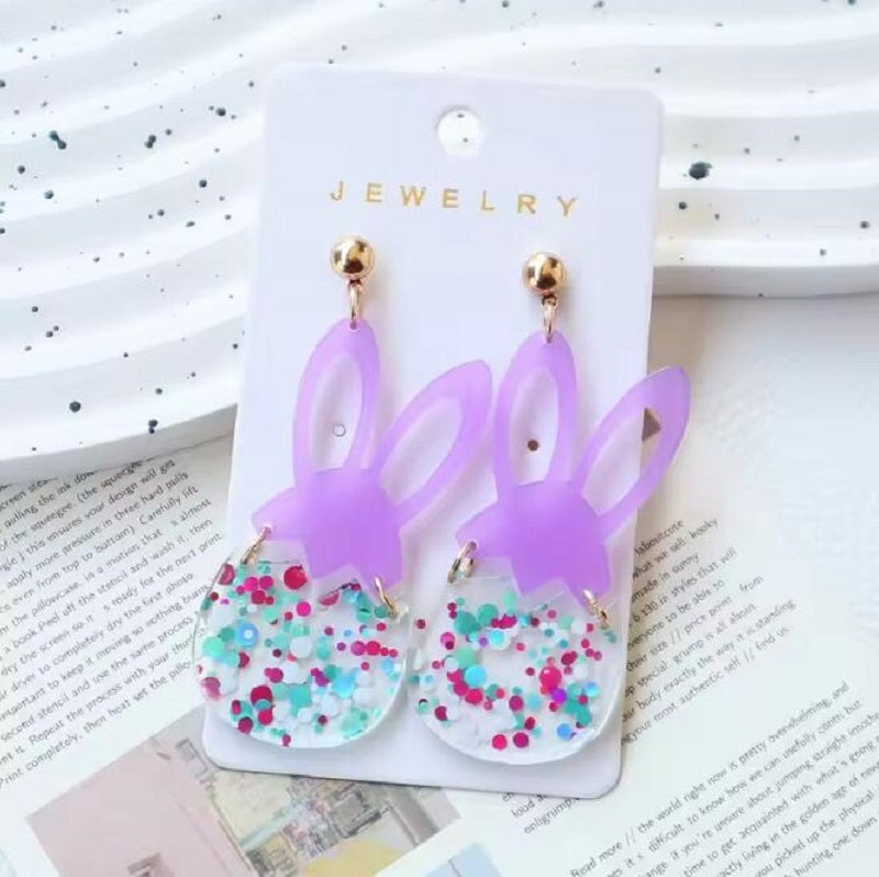 "Starry Rabbit" - Handmade Dangle Earrings