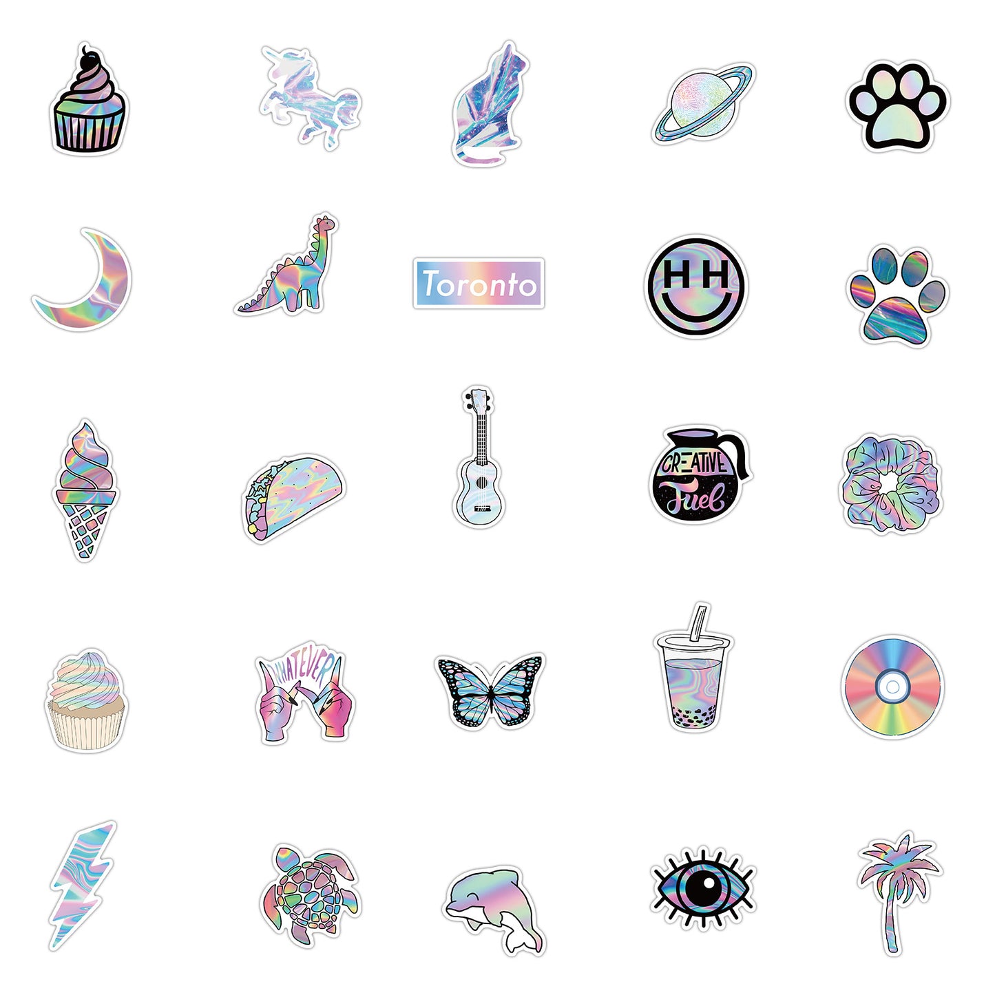 Assorted Holographic Waterproof Stickers