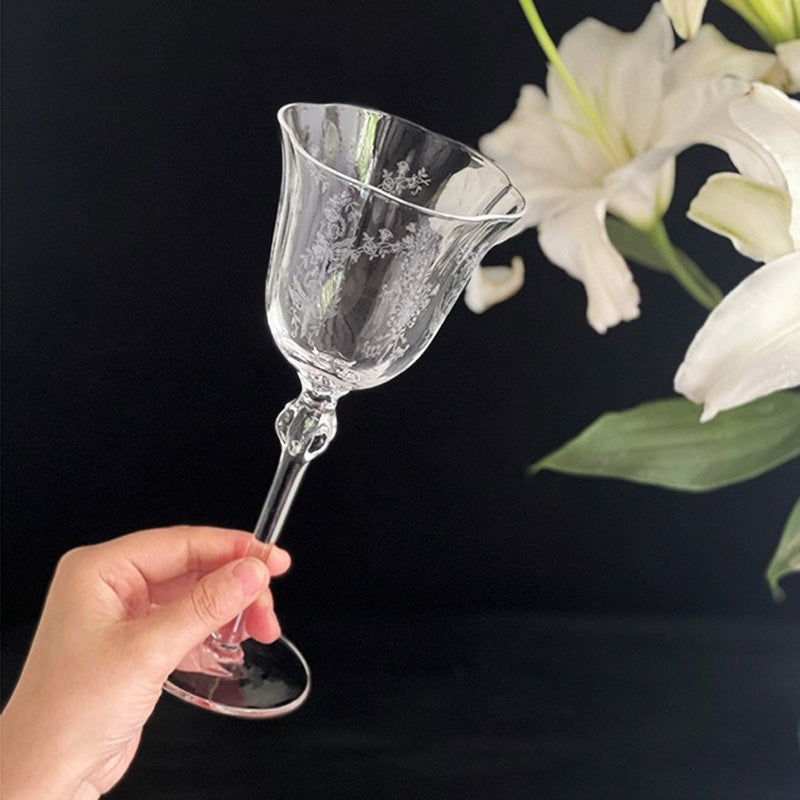 "Saint Garden" - Medieval Crystal Glass Etched Goblet