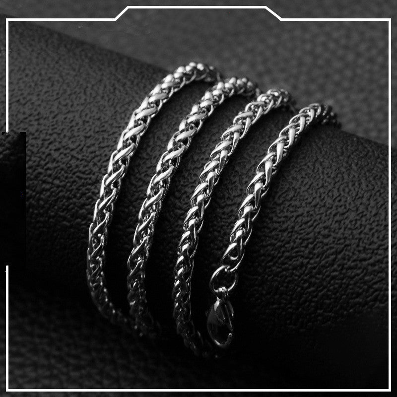 Titanium Steel Twisted Rope Necklace