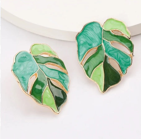 Hollow Leaf Statement Earrings