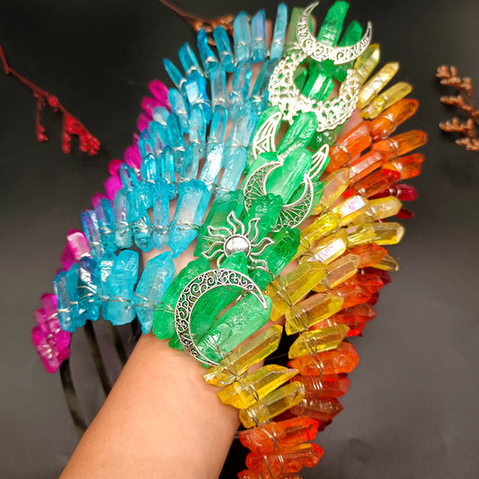 Rainbow Crystal Crown Hairband
