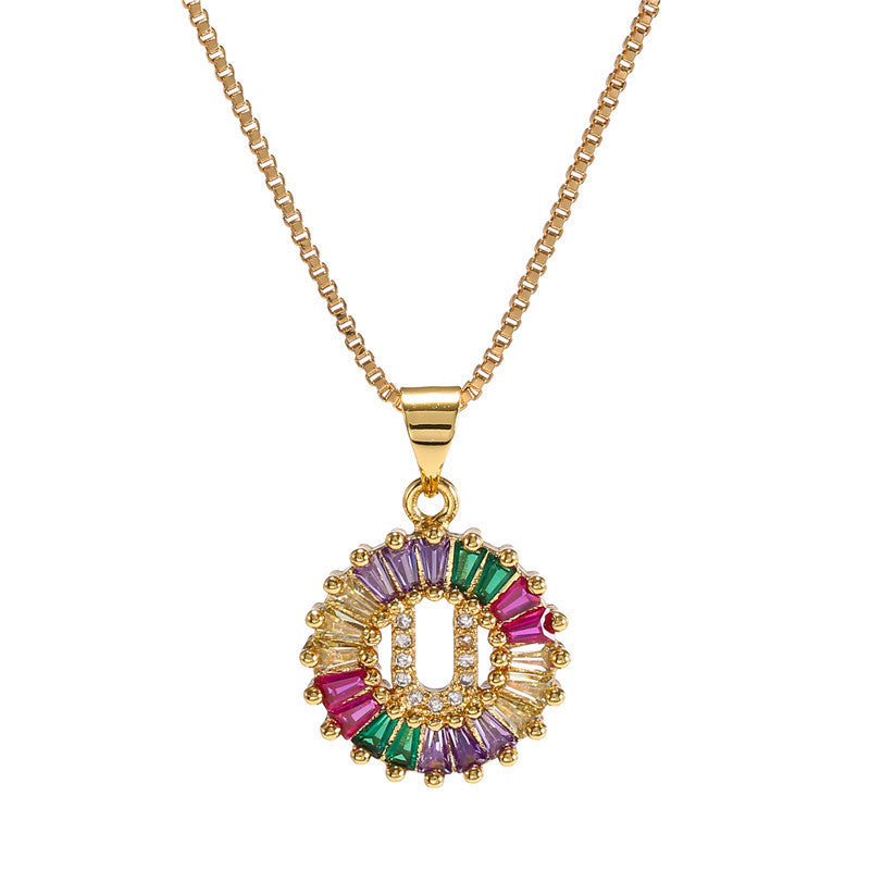 "Rainbow Letter" - Stainless Steel Pendant Necklace