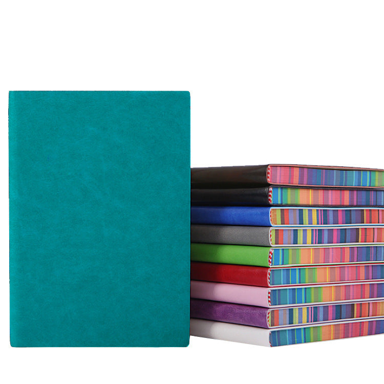 "Write in Color" - A5 Leather Cover Rainbow Paper Journal